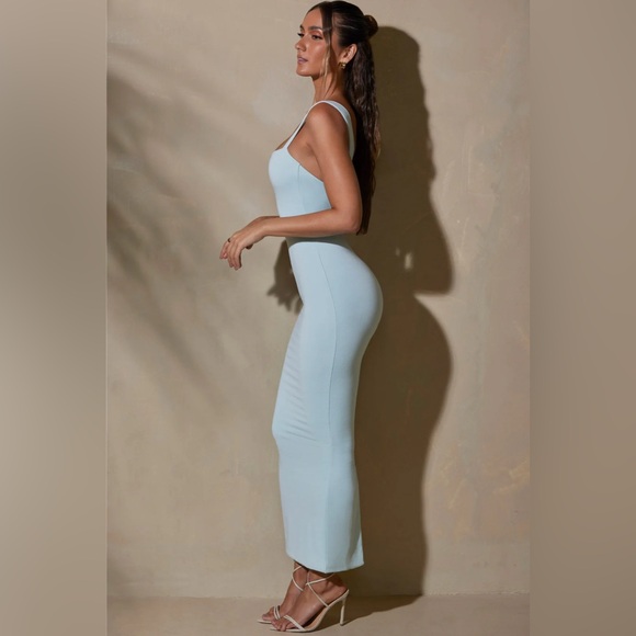 Elegant Light Blue Backless Dress - Picture 3 of 11